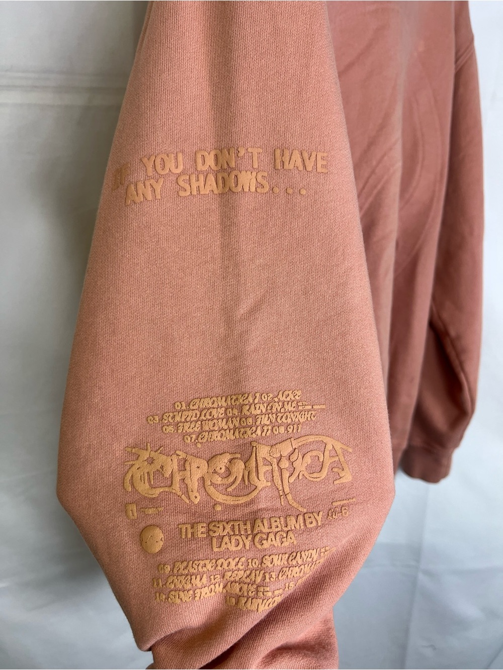 Lady Gaga Limited Edition Chromatica Pink Embossed Crewneck Size M - Picture 5 of 8